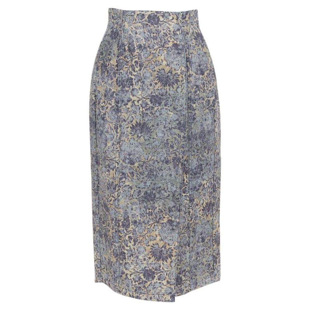 Dior Denim Brocade Knee Skirt